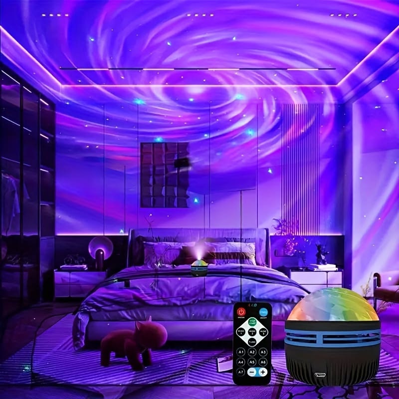 LED Galaxy Projector Light Multi-color Remote Control for Bedroom Decoration Christmas Star Projector Night Light New Year Gift
