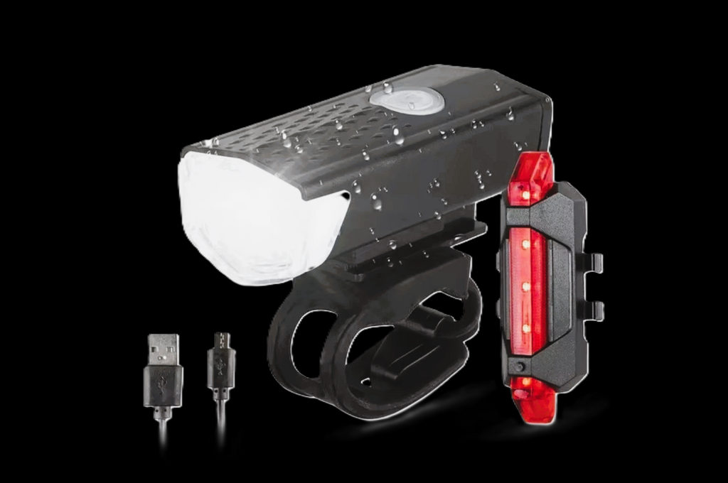 LED Bike Lights Set Front and Back Waterproof, Black, Universal, Rechargeable