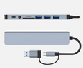 8 In 2 USB HUB With Splitter Card Reader, USB C Port, USB 3.0 / 2.0, SD/TF Splitter Card Reader, Docking Station